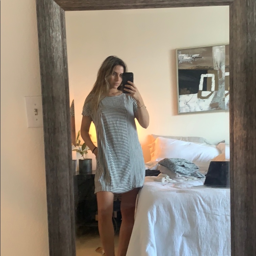 Madewell Striped & Buttoned Dress